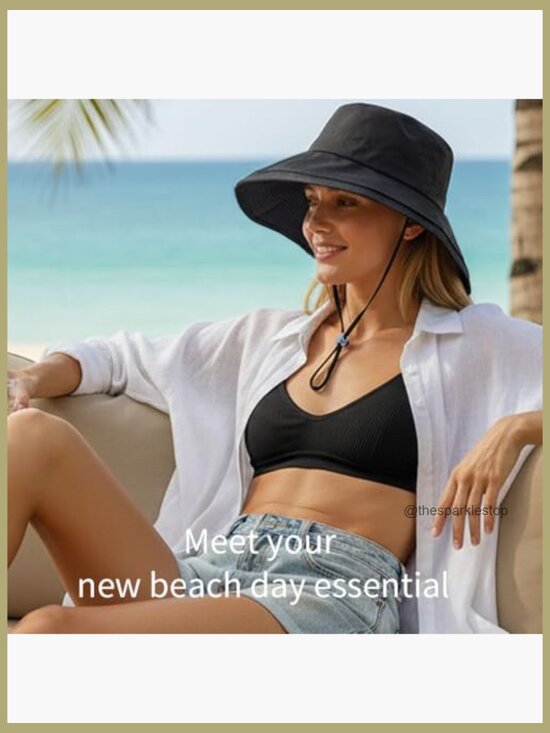 Nylon Sun Hat with Ponytail Hole Foldable Wide Brim UPF 50+ main image 6